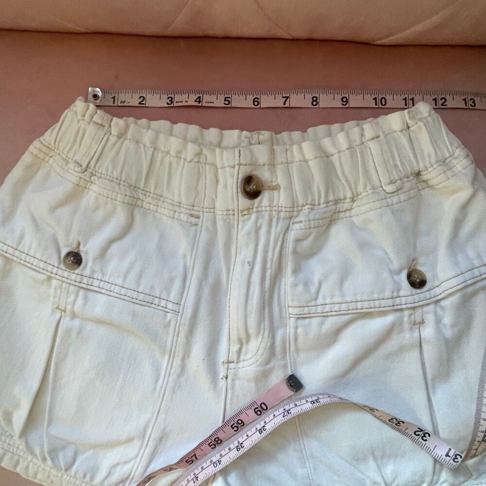 We The Free Effie Denim Pocket Shorts Cream Size XS - Picture 6 of 11